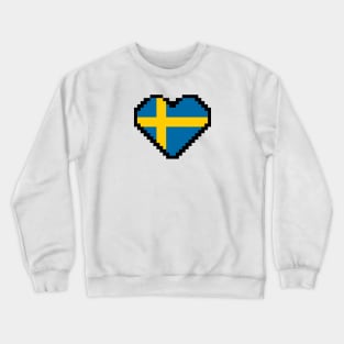 Swedish Flag Pixel Art, Sweden Flag  pixel art Crewneck Sweatshirt